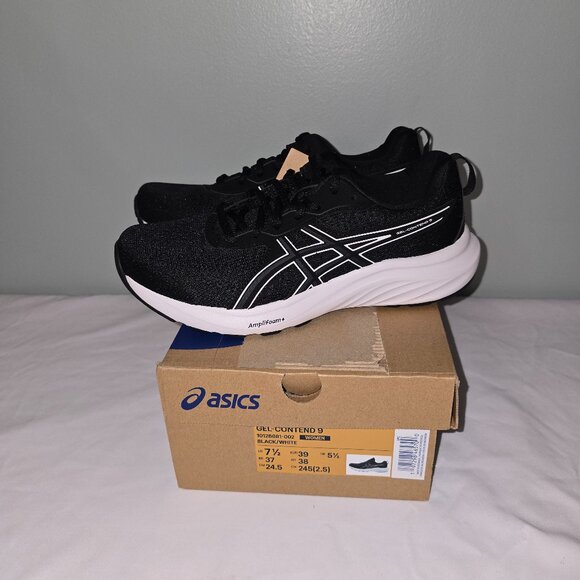 Asics Gel-Contend 9, Women's Size 7.5, Black/White, New in Box - Picture 1 of 9